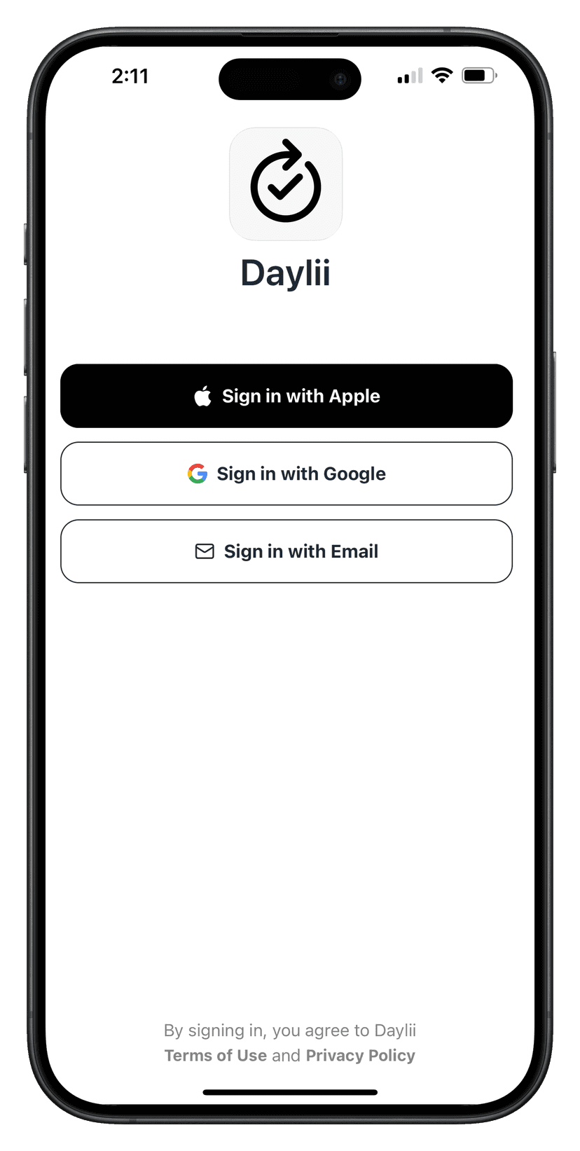 Daylii App Screenshot